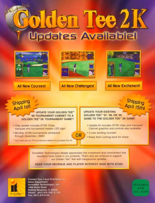 Golden Tee 2K (v1.00) Arcade Game Cover
